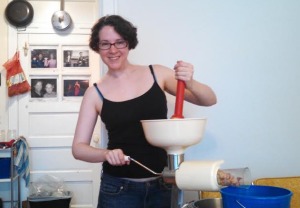 Me and my new best friend, the Food Strainer-Saucemaker. 