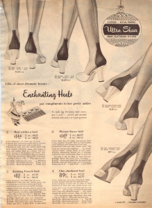 1952. So many varieties of stocking heel--look closely.